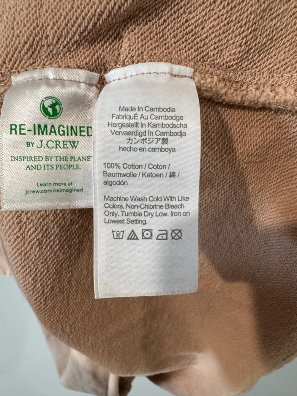 J.CREW Sweater Tunic Women's Medium Beige Half Zip University Terry Long - Picture 5 of 5